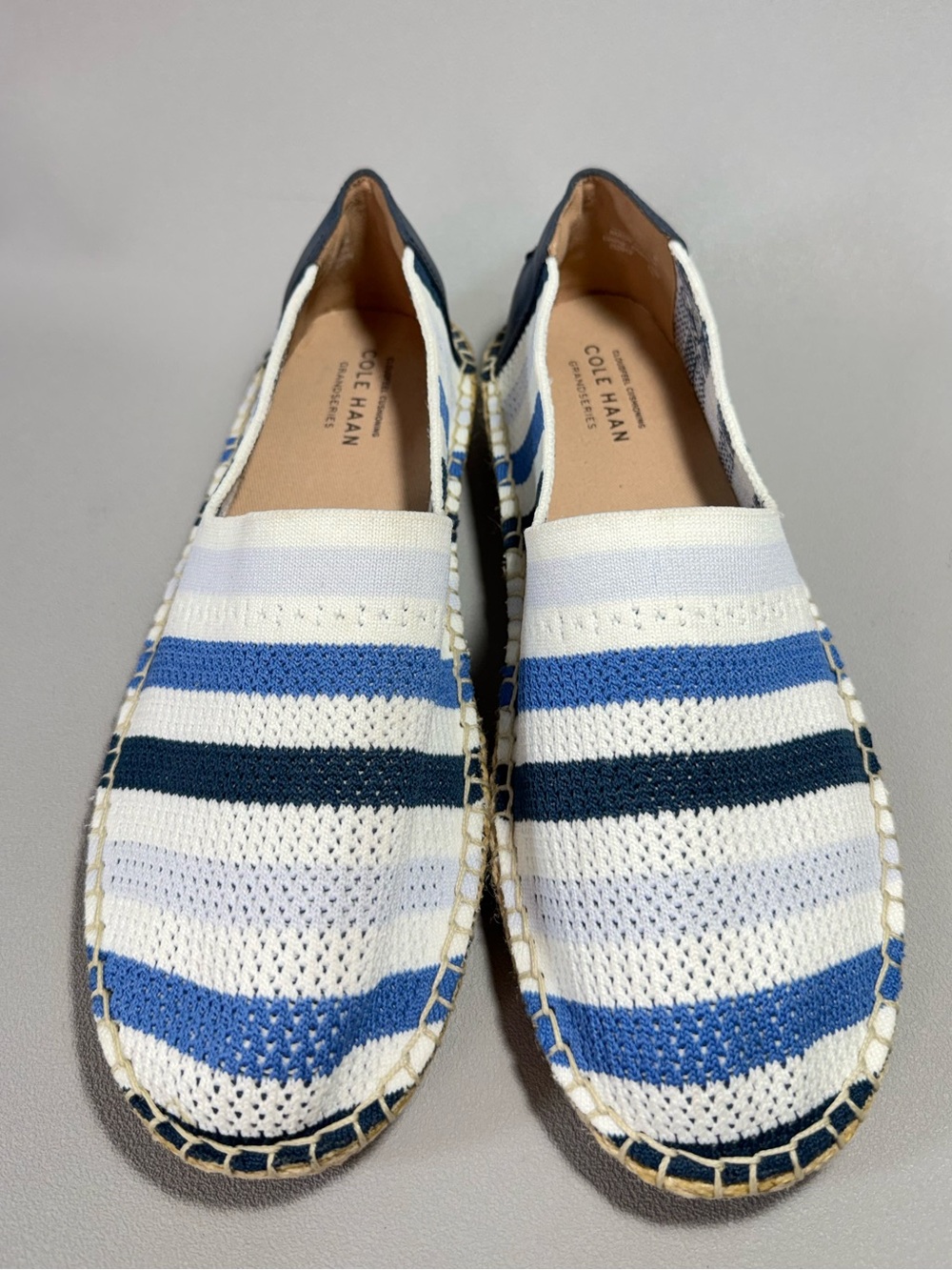 Cole Haan Blue & White Espadrille Slip-On Loafers NWOT - Picture 4 of 12